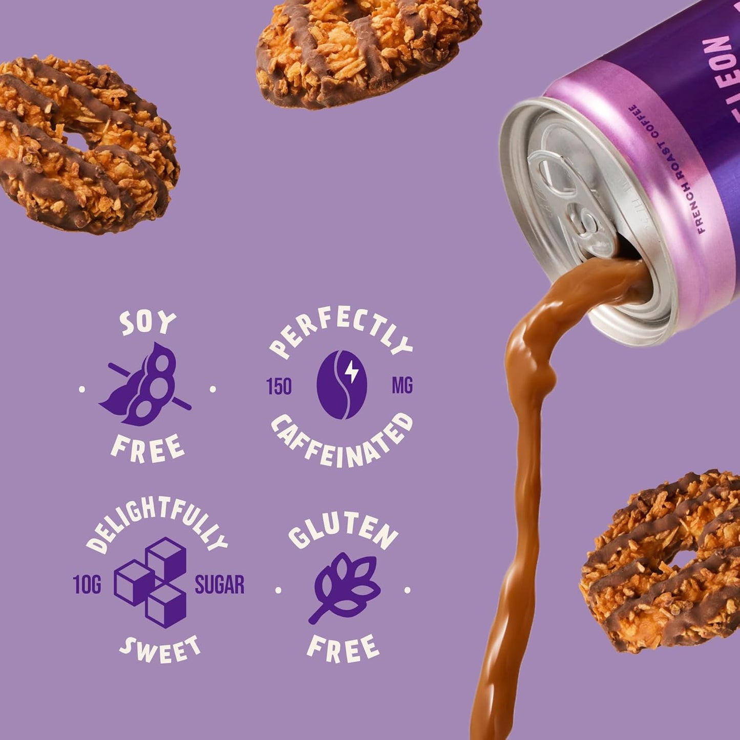 Chameleon Cold Brew Coffee Latte, Girl Scout Coconut Caramel, 8 oz Canned Coffee (12 pack)