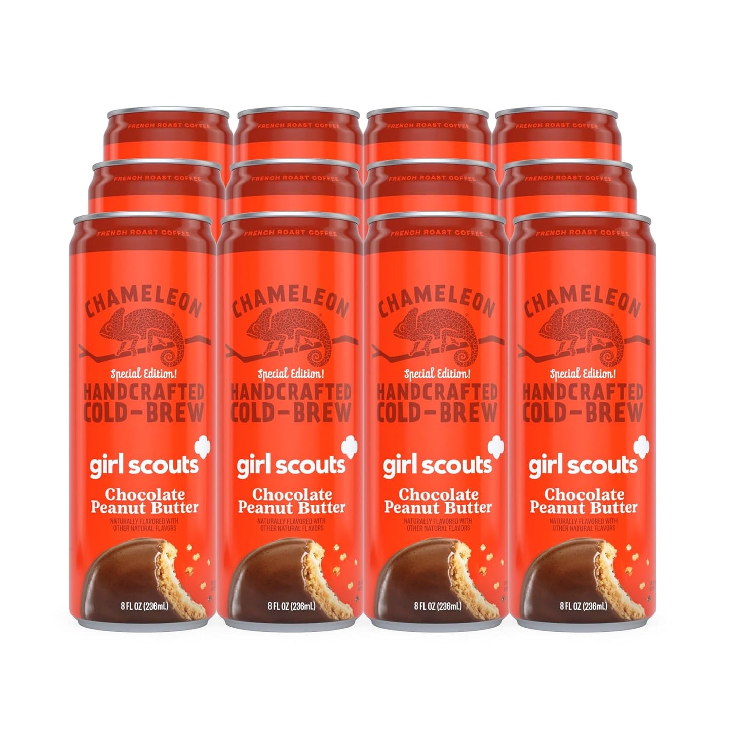 Chameleon Cold Brew Coffee Latte – Girl Scout Peanut Butter – 8 fl oz Cans (Pack of 12)