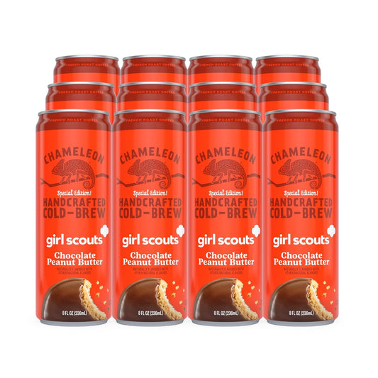 Chameleon Cold Brew Coffee Latte – Girl Scout Peanut Butter – 8 fl oz Cans (Pack of 12)