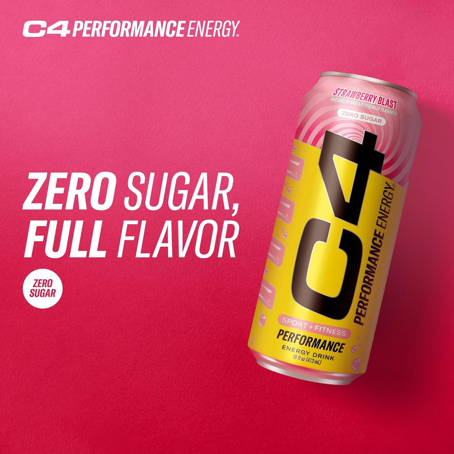 Cellucor C4 Performance Energy Drink – STARBURST Strawberry – Pre-Workout – 16 fl oz (Pack of 12)