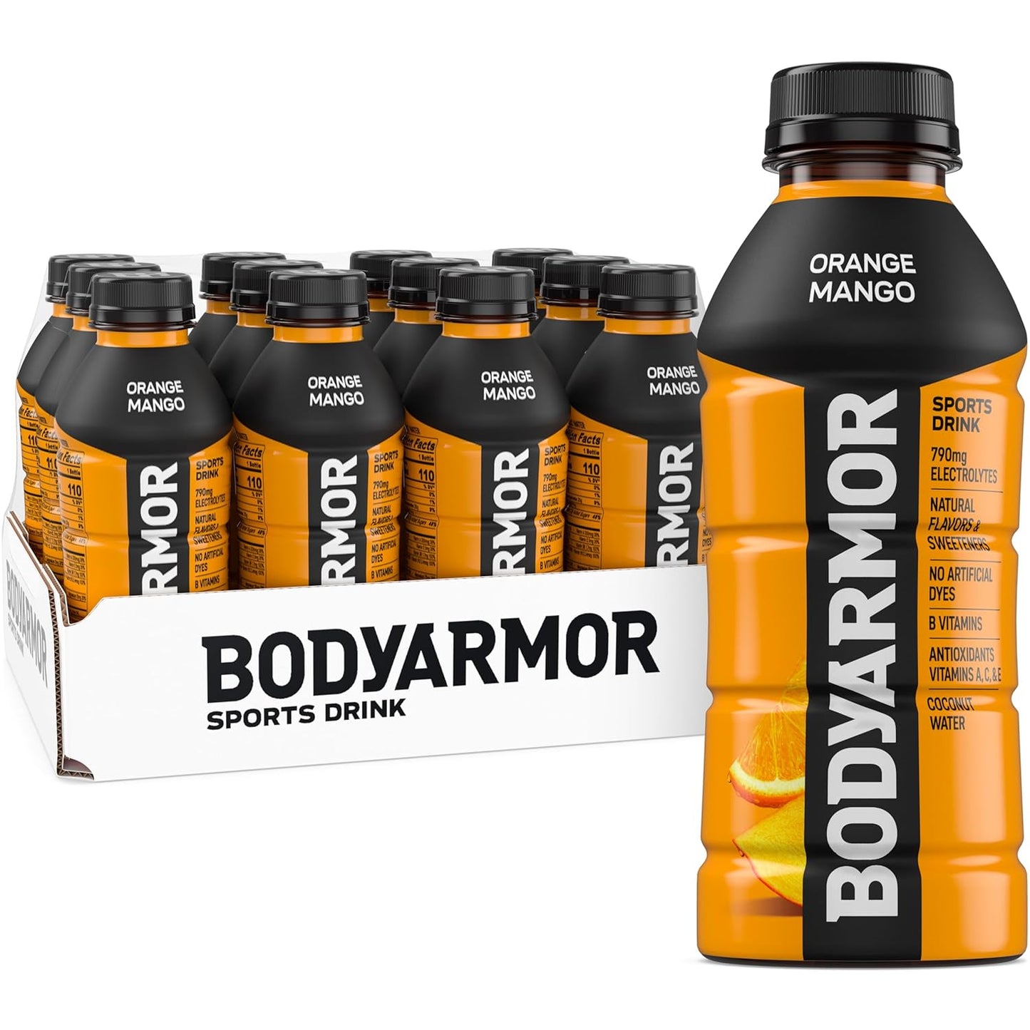 BODYARMOR Sports Drink – Orange Mango – Electrolyte Hydration – 16 fl oz (Pack of 12)