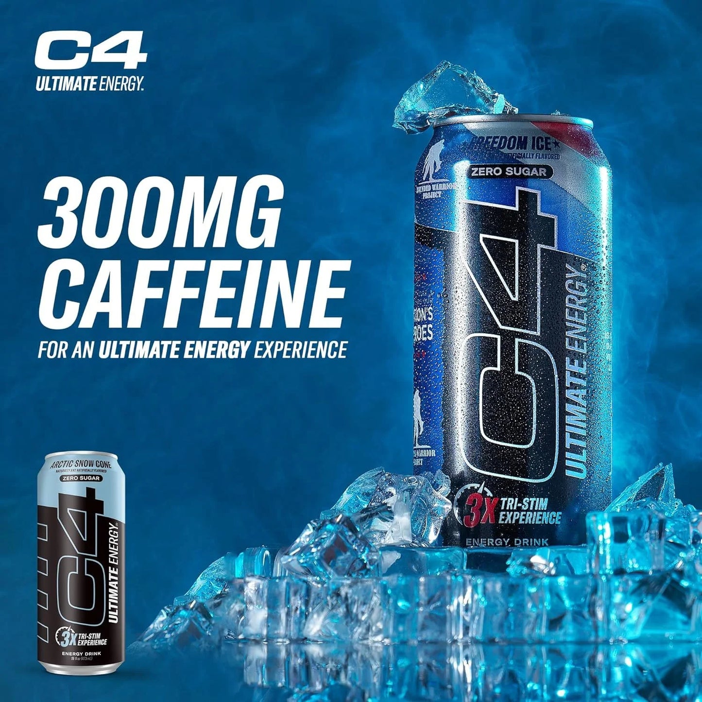 Cellucor C4 Ultimate Energy Drink – Arctic Snow Cone – 16 fl oz (Pack of 12)