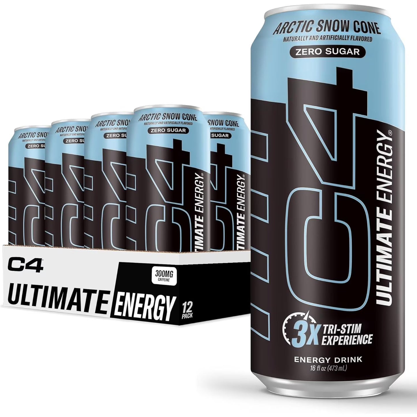 Cellucor C4 Ultimate Energy Drink – Arctic Snow Cone – 16 fl oz (Pack of 12)