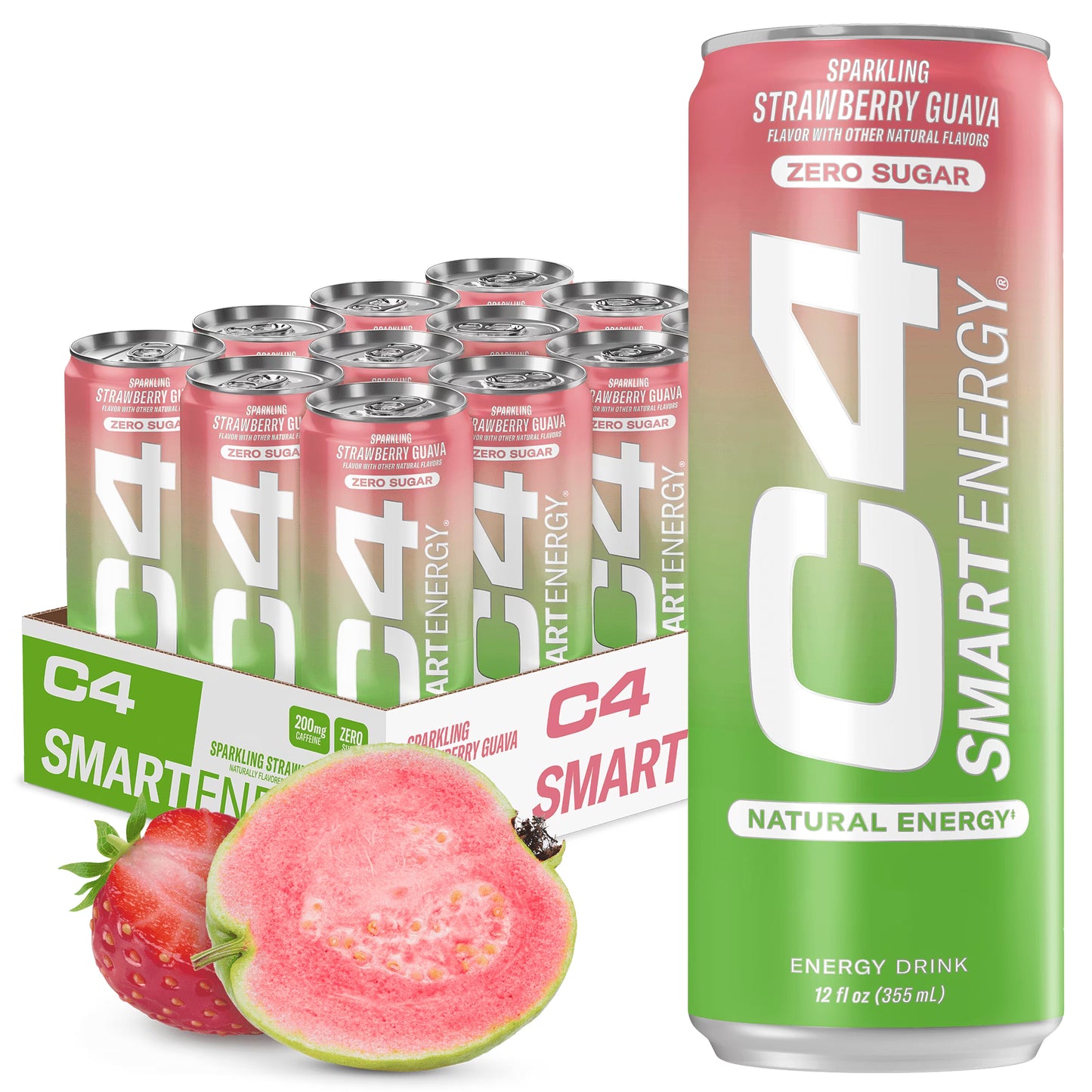 Cellucor C4 Smart Energy Drink – Strawberry Guava – 16 fl oz (Pack of 12)