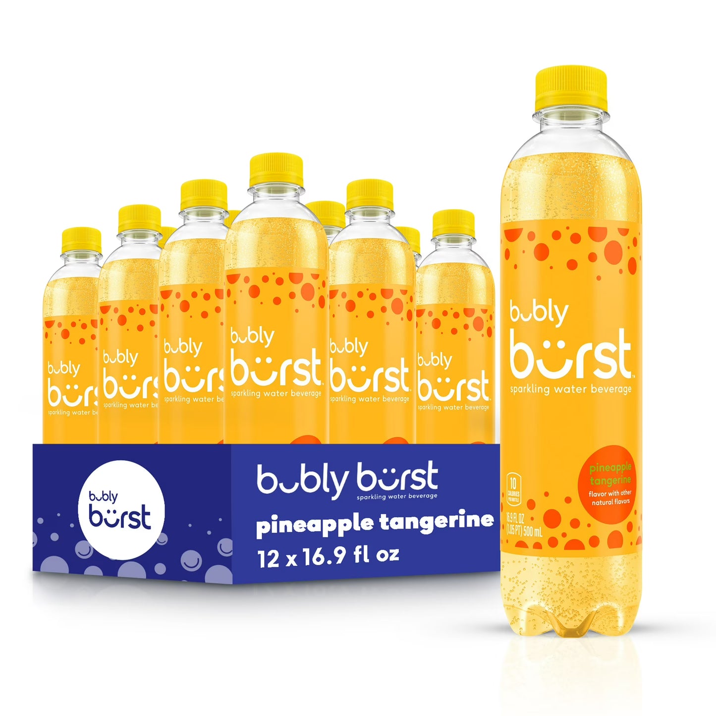 bubly burst Sparkling Water – Pineapple Tangerine – 16.9 fl oz (Pack of 12)