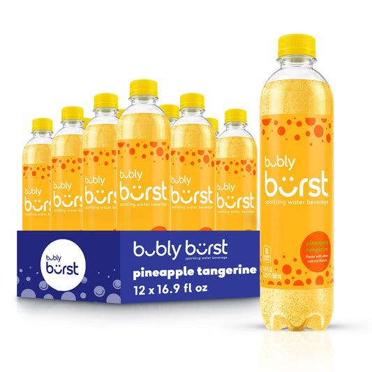 bubly burst Sparkling Water – Pineapple Tangerine – 16.9 fl oz (Pack of 12)