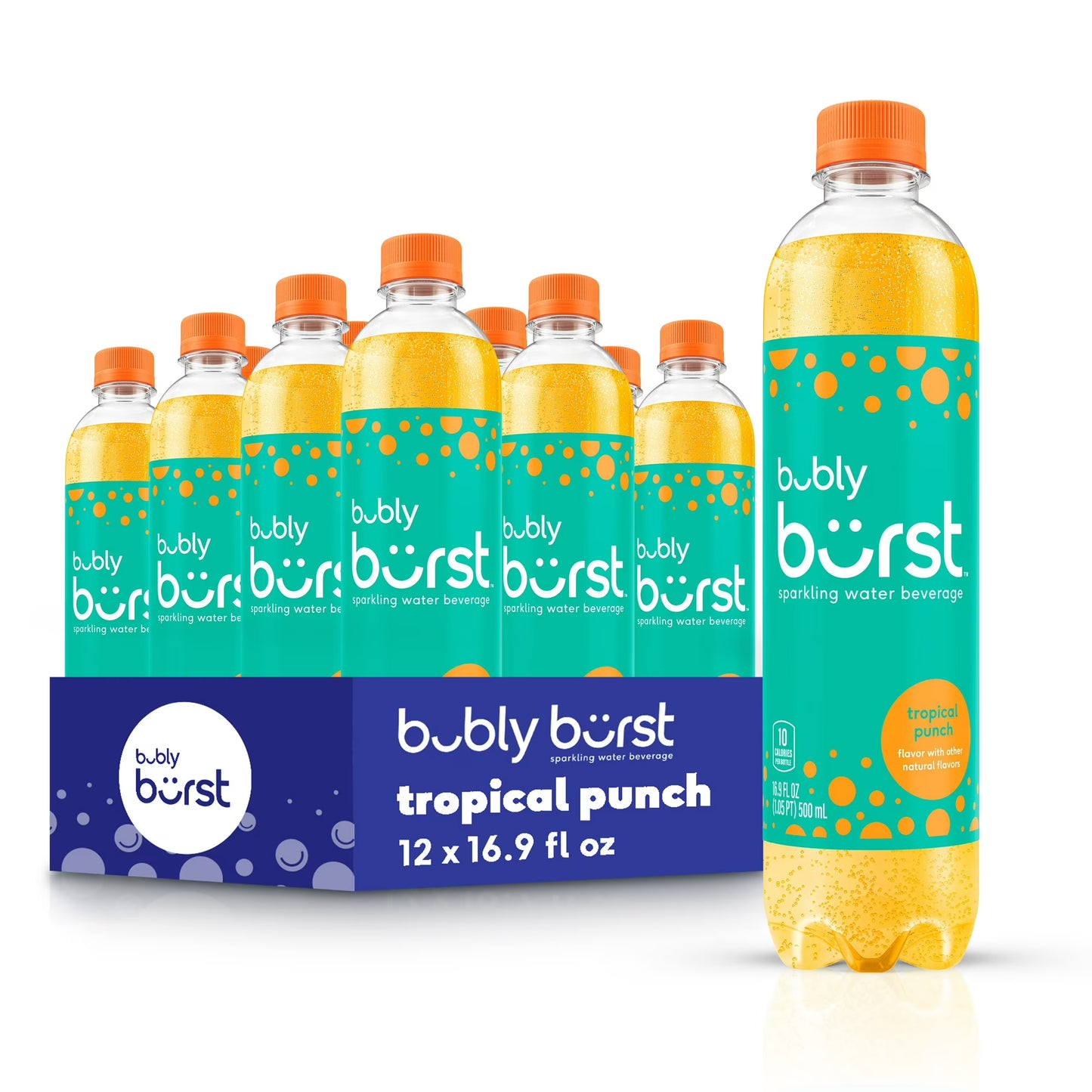 bubly burst – Tropical Punch – Sparkling Water – 16.9 fl oz (Pack of 12)
