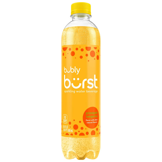 bubly burst Sparkling Water – Pineapple Tangerine – 16.9 fl oz (Pack of 12)